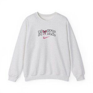 Grey Nike Embroierd Sweatshirt – Grey Bow Logo – M to XL – Brand New